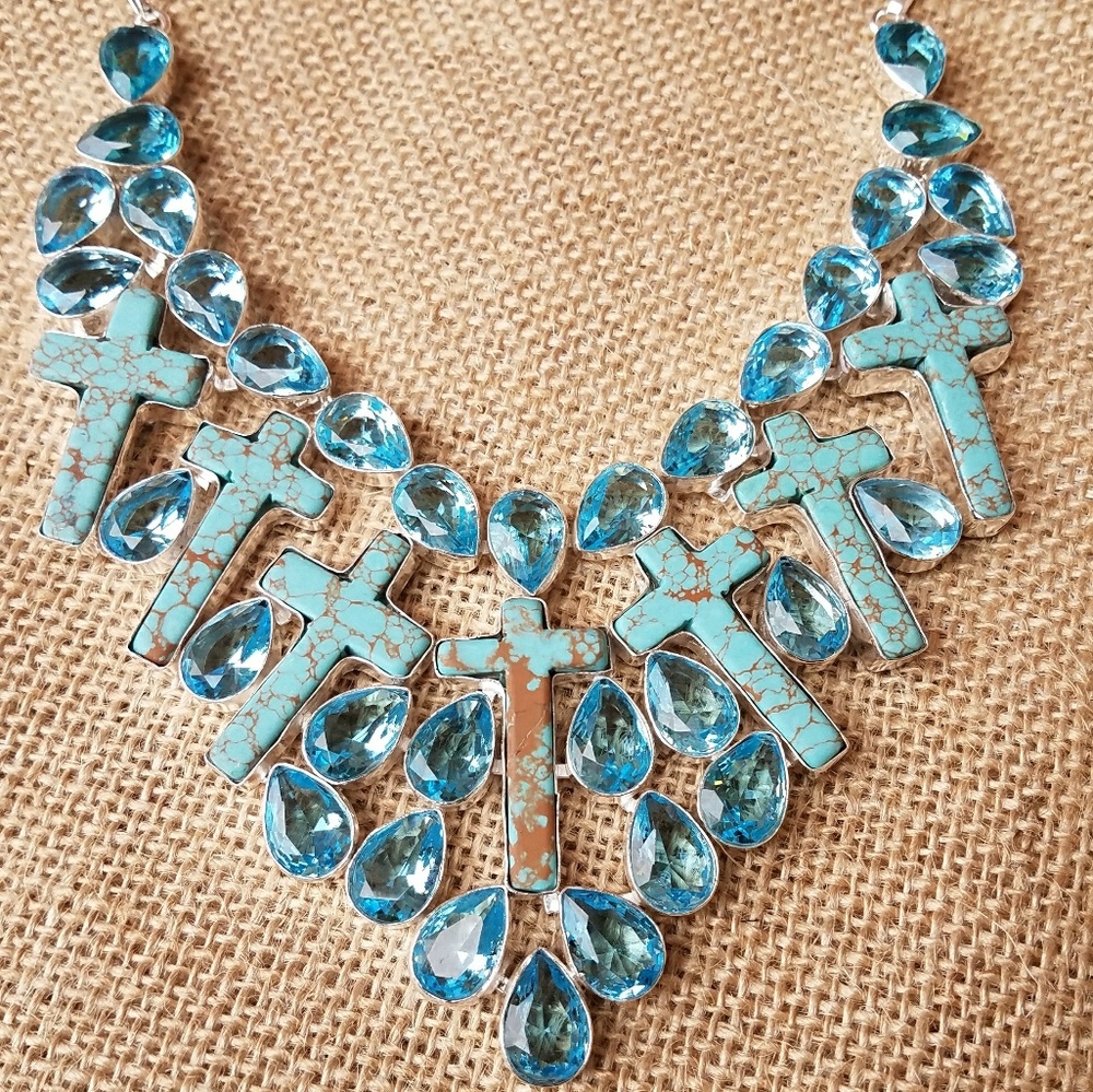 ❌SOLDSanta Rosa Turquoise Sterling Silver Necklace - Picture 4 of 8